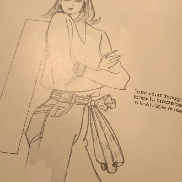 Vintage Bill Blass Silk Scarf Burgundy Navy Baroque Ornate Print - Picture 11 of 11